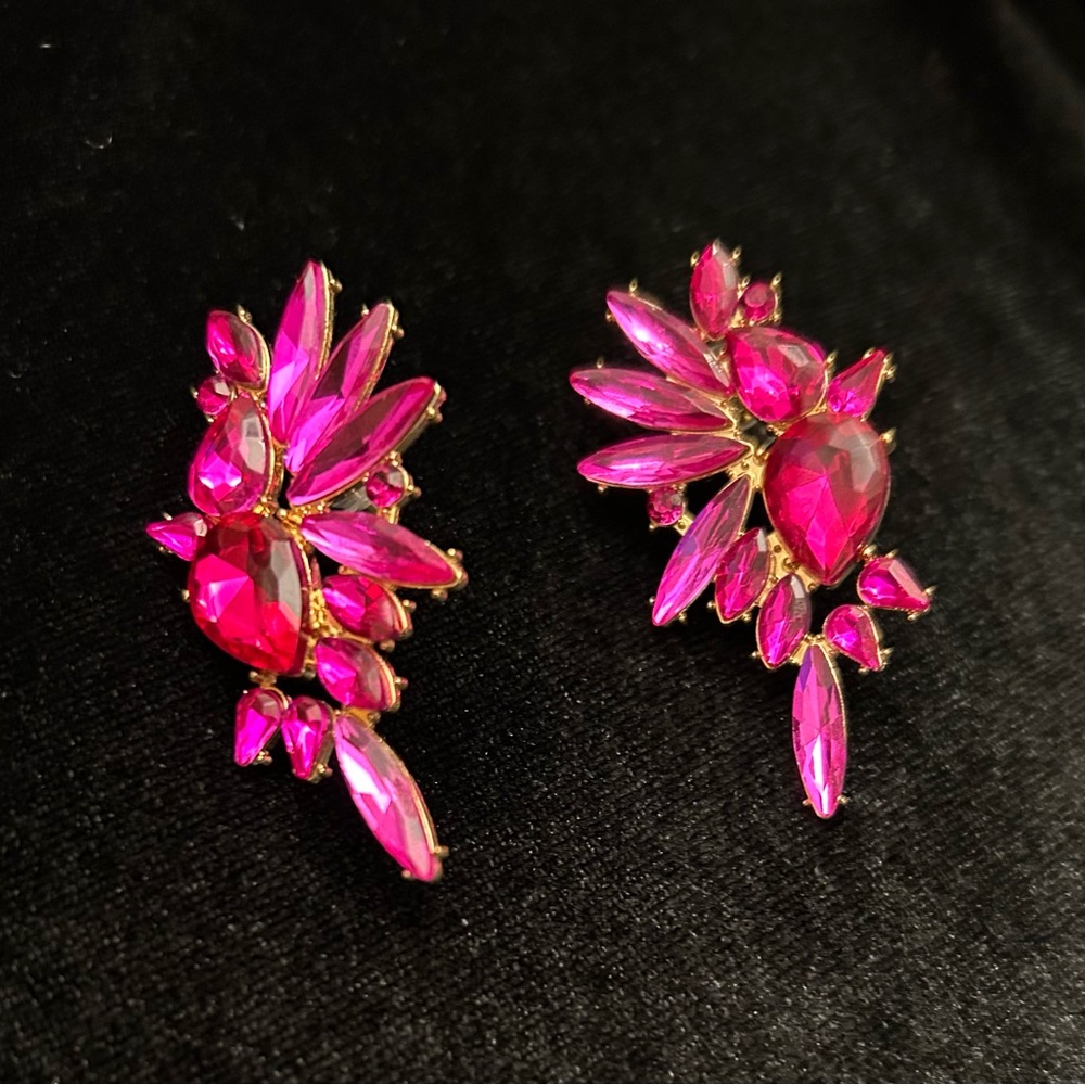 Elegant Pink Crystal Earrings